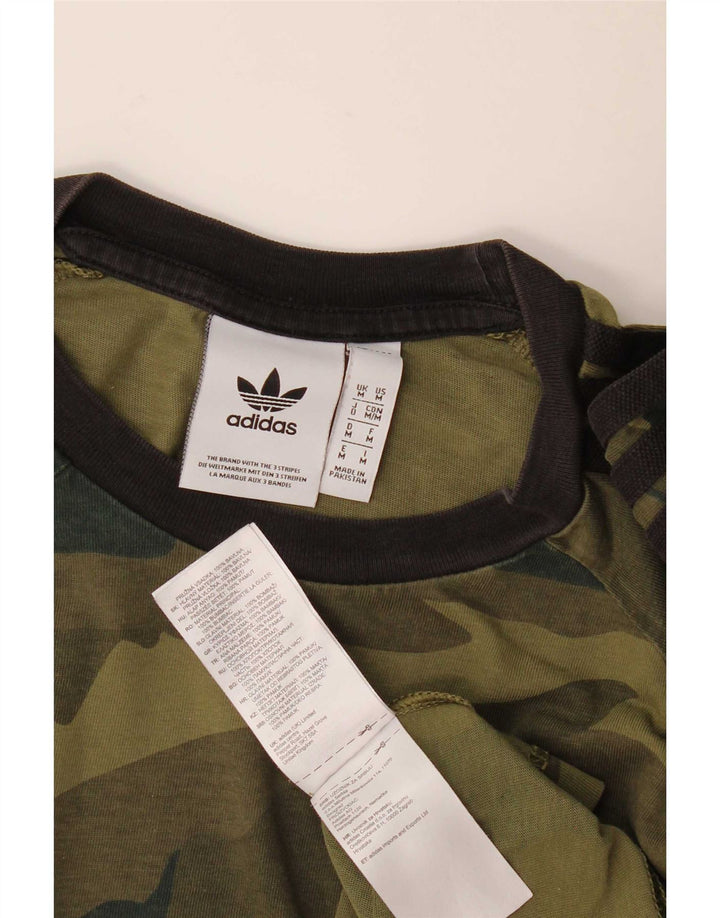Ανδρικό T-Shirt Adidas Top Βαμβακερό μεσαίο χακί καμουφλάζ