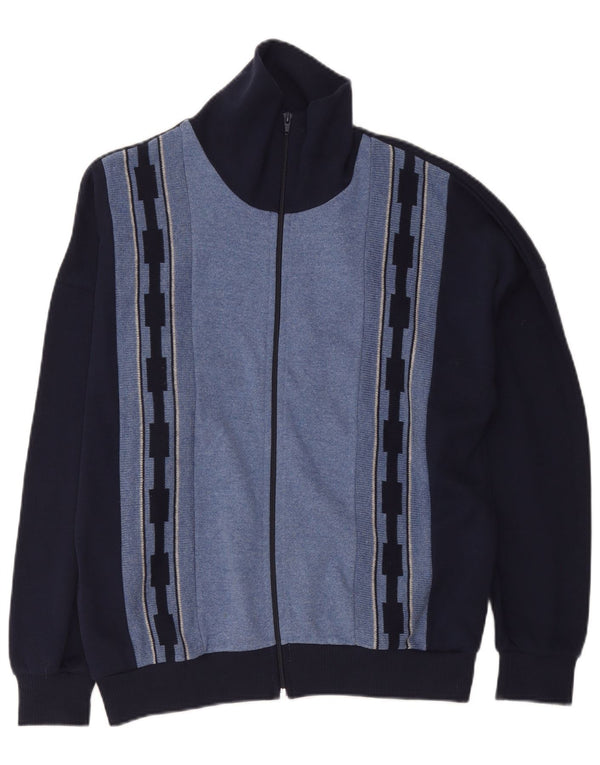 Ανδρική ζακέτα Vintage EU 50 Medium Navy Blue Colourblock Βαμβακερό