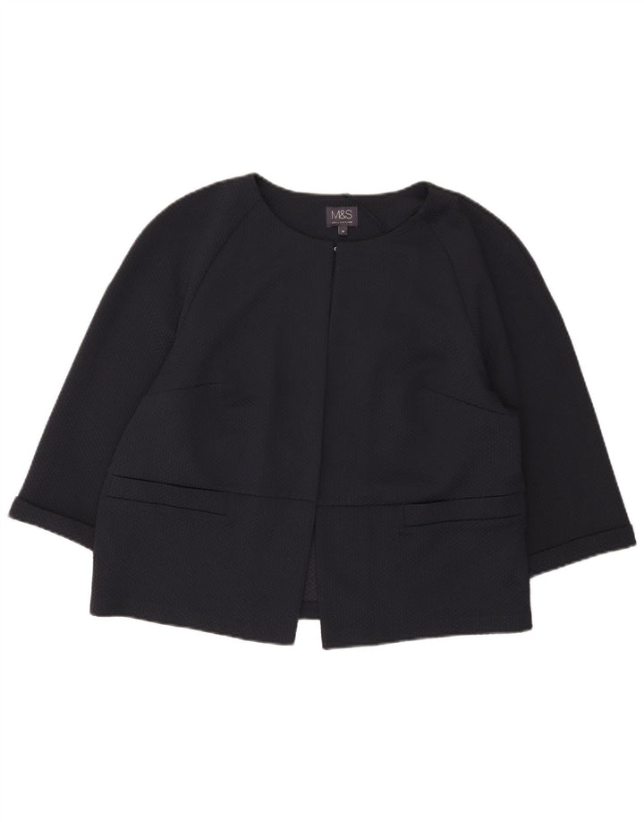 Marks & Spencer Γυναικείο σακάκι μπλέιζερ με μανίκια 3/4 UK 16 Large Navy Blue