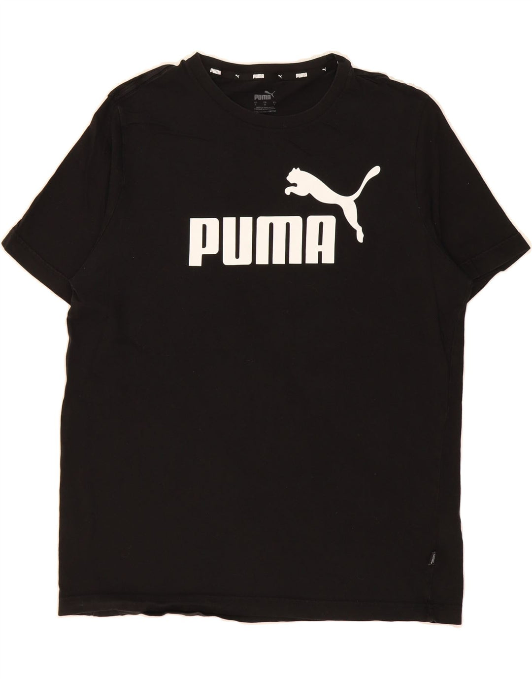 PUMA Mens Graphic T-Shirt Top Large Black Cotton Vintage Puma and Second-Hand Puma from Messina Hembry 