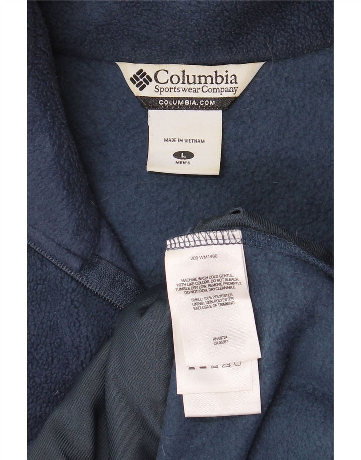 COLUMBIA Mens Fleece Gilet UK 40 Large Navy Blue Polyester