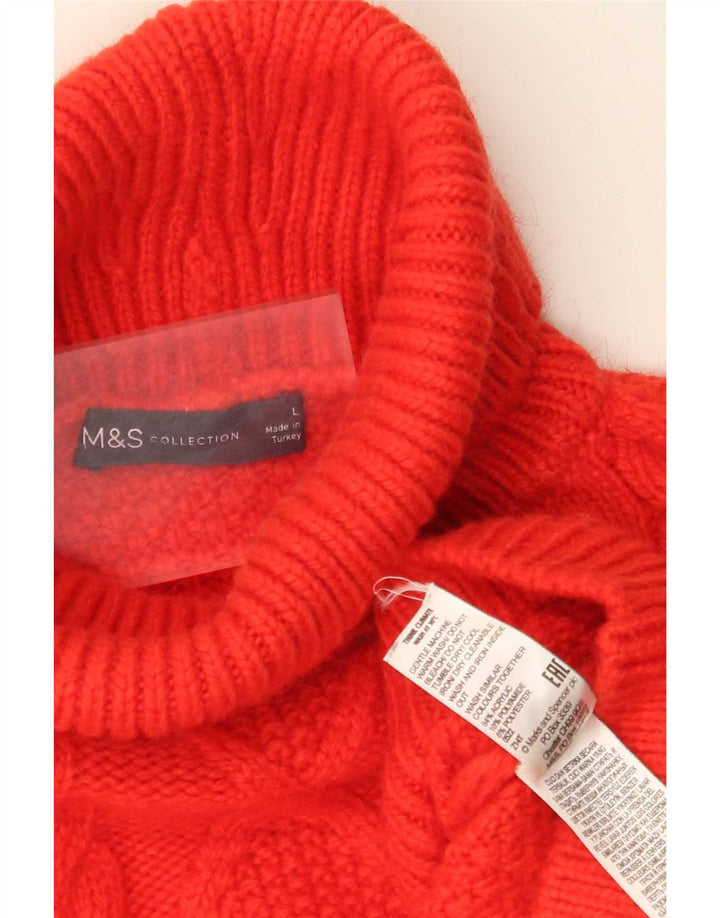 Marks & Spencer Γυναικείο πουλόβερ μεγάλου μεγέθους με ρολό λαιμόκοψη UK 16 μεγάλο κόκκινο