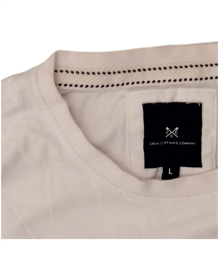 Ανδρικό T-Shirt Crew Clothing Top μεγάλο λευκό βαμβακερό
