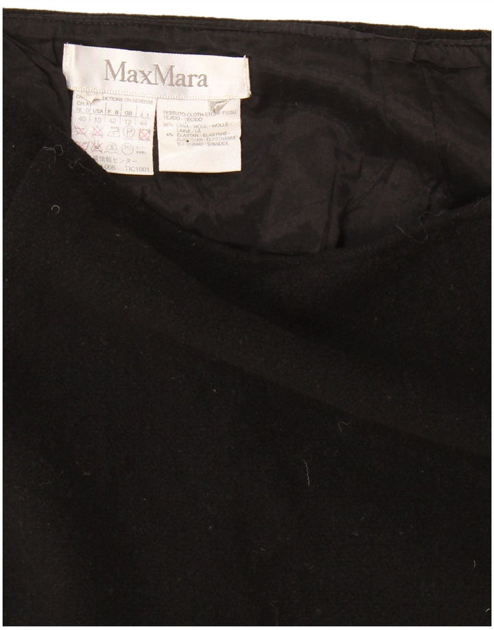 Max Mara Γυναικεία ίσια φούστα UK 12 Medium W28 Μαύρη μάλλινη
