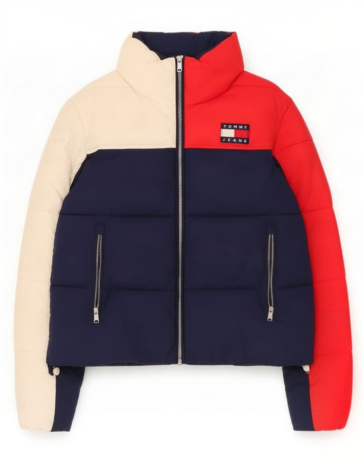 Tommy Hilfiger γυναικείο μπουφάν UK 14 Medium Navy Blue Colourblock