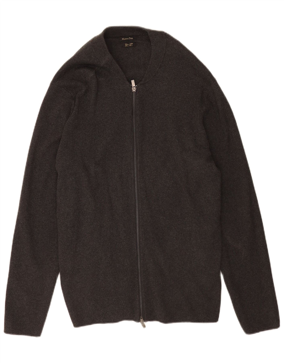Ανδρικό πουλόβερ ζακέτα με φερμουάρ Massimo Dutti XL Γκρι βαμβακερό