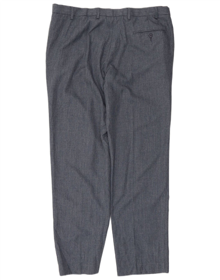 Marks & Spencer Ανδρικό κωνικό παντελόνι W40 L33 Blue Check