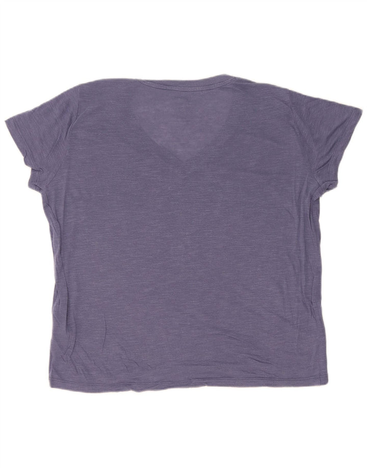 Lee Γυναικείο T-Shirt με κανονική εφαρμογή Top UK 16 Large Blue Lyocell