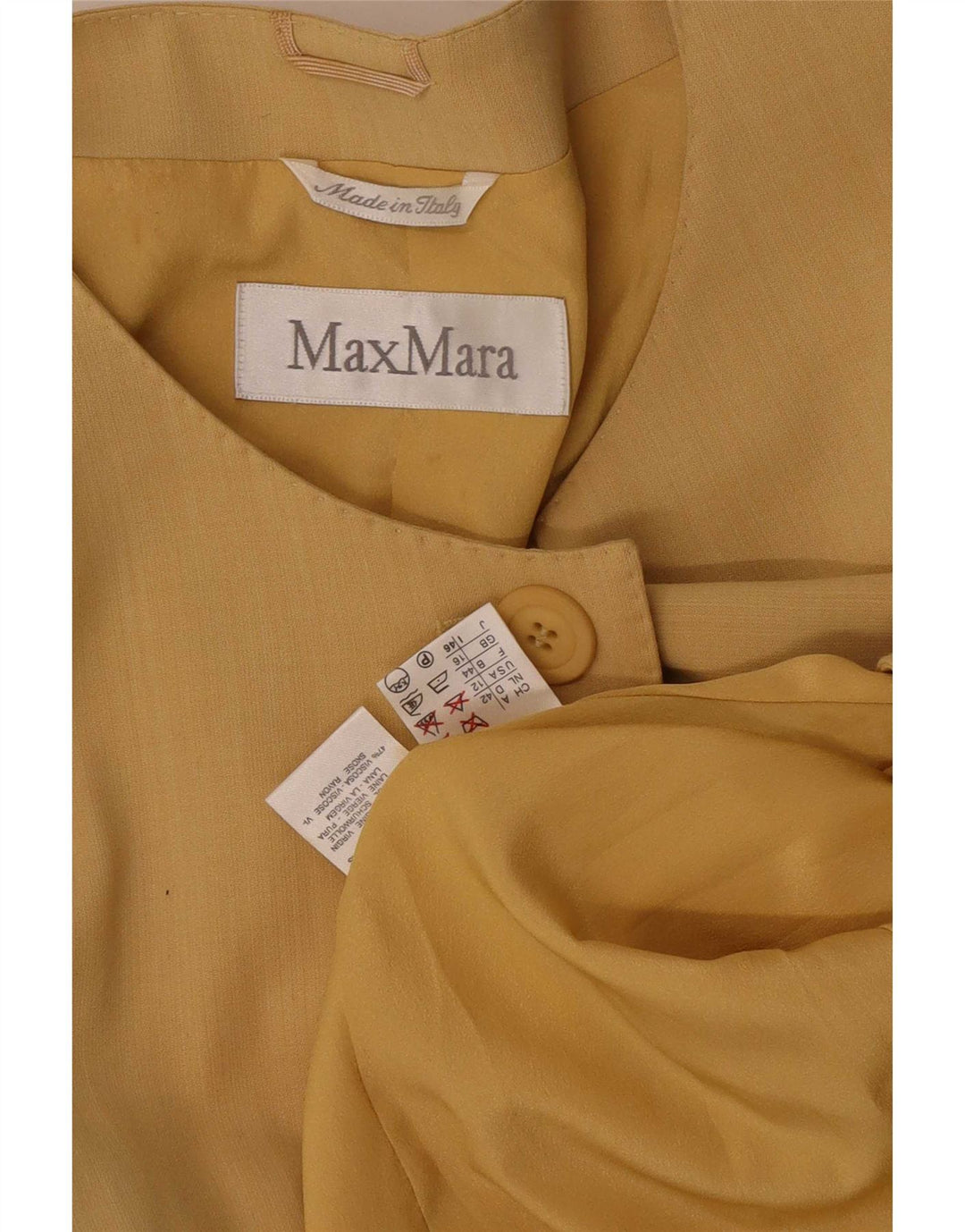 Max Mara Γυναικείο Longline 1 Button Blazer Μπουφάν UK 16 Μεγάλο Κίτρινο