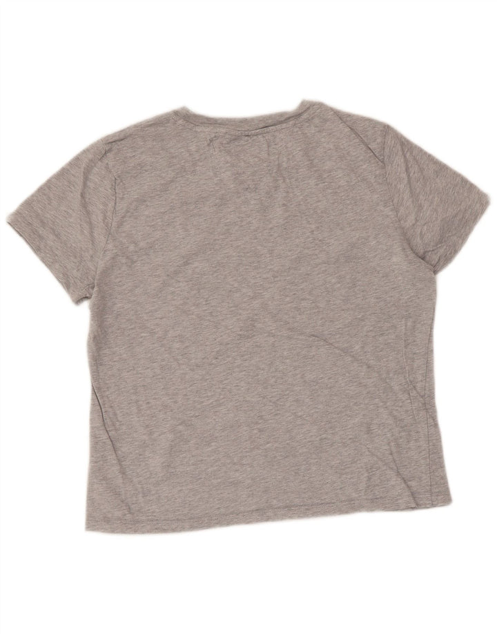 Γυναικείο γραφικό μπλουζάκι TOMMY HILFIGER Top UK 14 Βαμβακερό μεσαίο γκρι με φλύκταινες