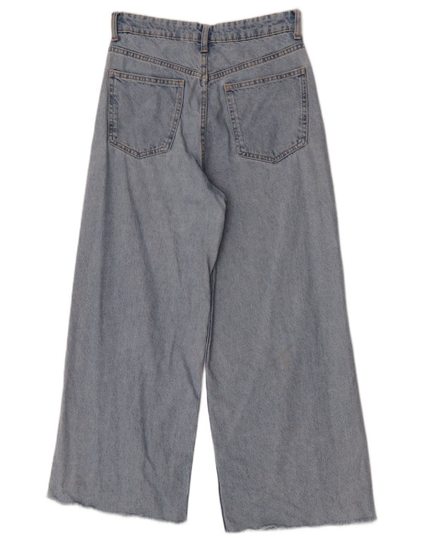 Zara γυναικείο τζιν ψηλόμεσο φαρδύ πόδι EU 36 XS W26 L25 Μπλε βαμβακερό