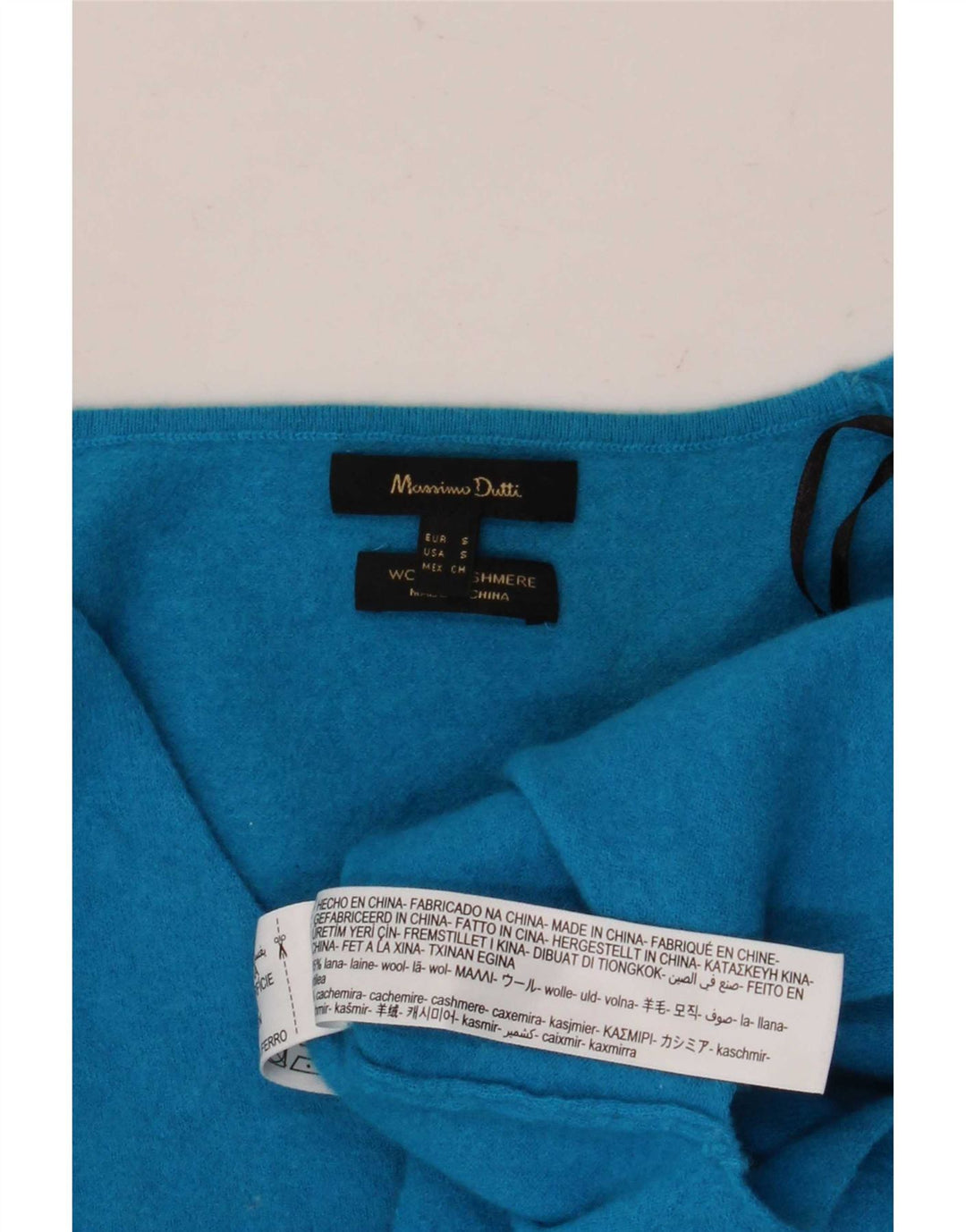 Massimo Dutti Γυναικείο πουλόβερ με λαιμόκοψη μεγάλου μεγέθους, UK 10 Small Blue