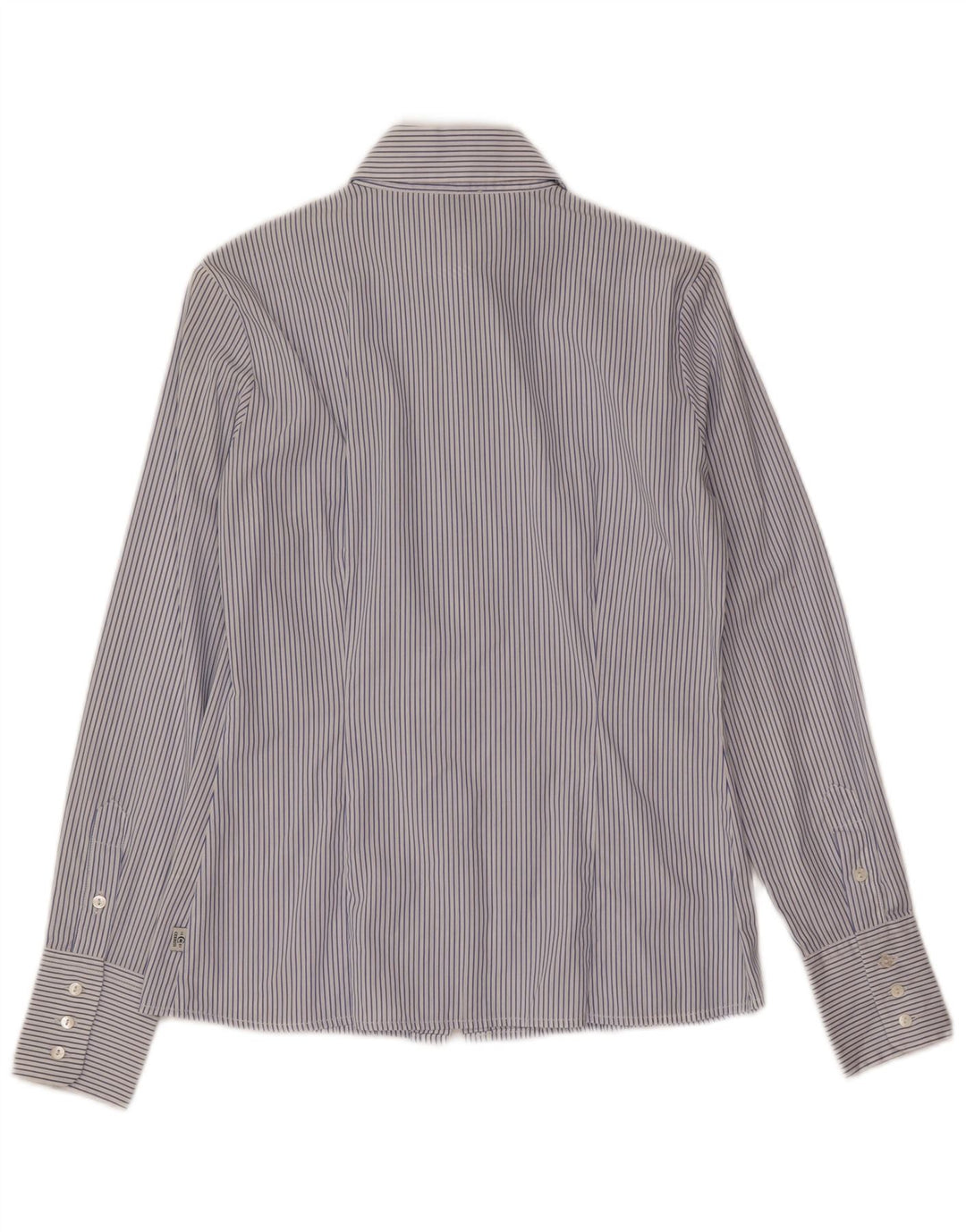 Cerruti 1881 γυναικείο μπλουζάκι μπροστινό UK 10 μικρό μπλε ριγέ βαμβακερό