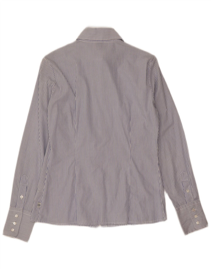 Cerruti 1881 γυναικείο μπλουζάκι μπροστινό UK 10 μικρό μπλε ριγέ βαμβακερό