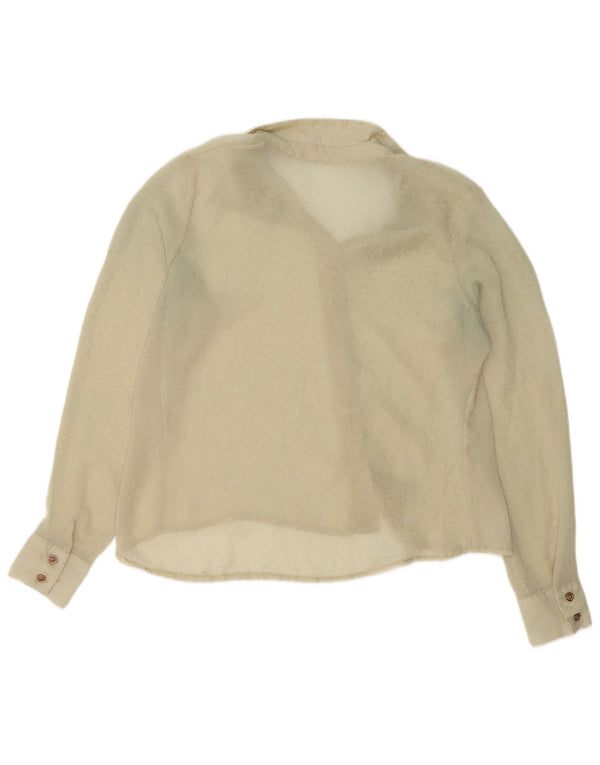 Vintage γυναικείο πουκάμισο See Through UK 14 Medium Beige