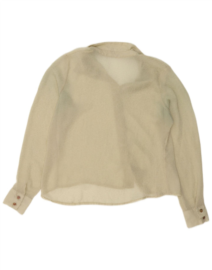 Vintage γυναικείο πουκάμισο See Through UK 14 Medium Beige
