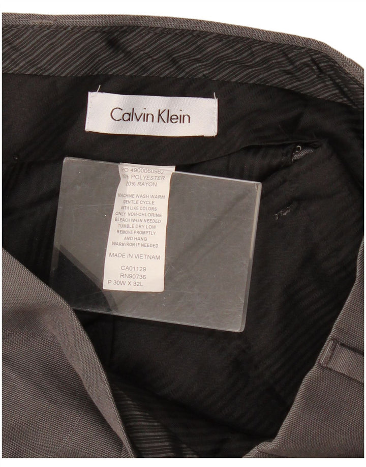 CALVIN KLEIN Ανδρικό ίσιο παντελόνι W30 L32 Grey Check Polyester