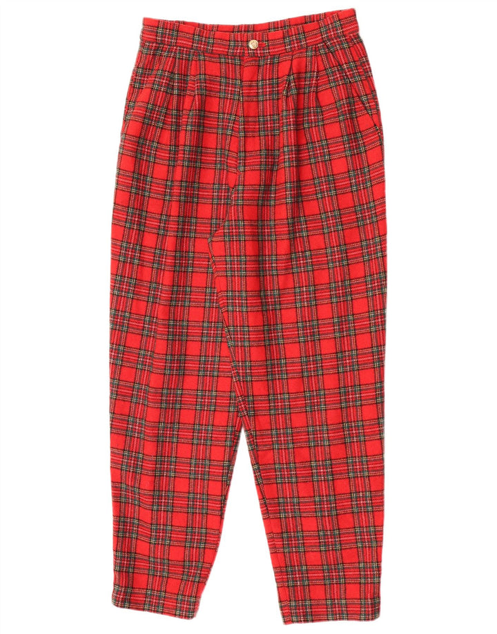 VINTAGE Γυναικείο παντελόνι Chino με καρφίτσα W25 L26 Red Check