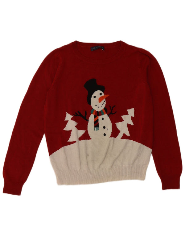 Marks & Spencer Γυναικείο πουλόβερ με λαιμόκαυστο UK 12 Medium Burgundy Chris