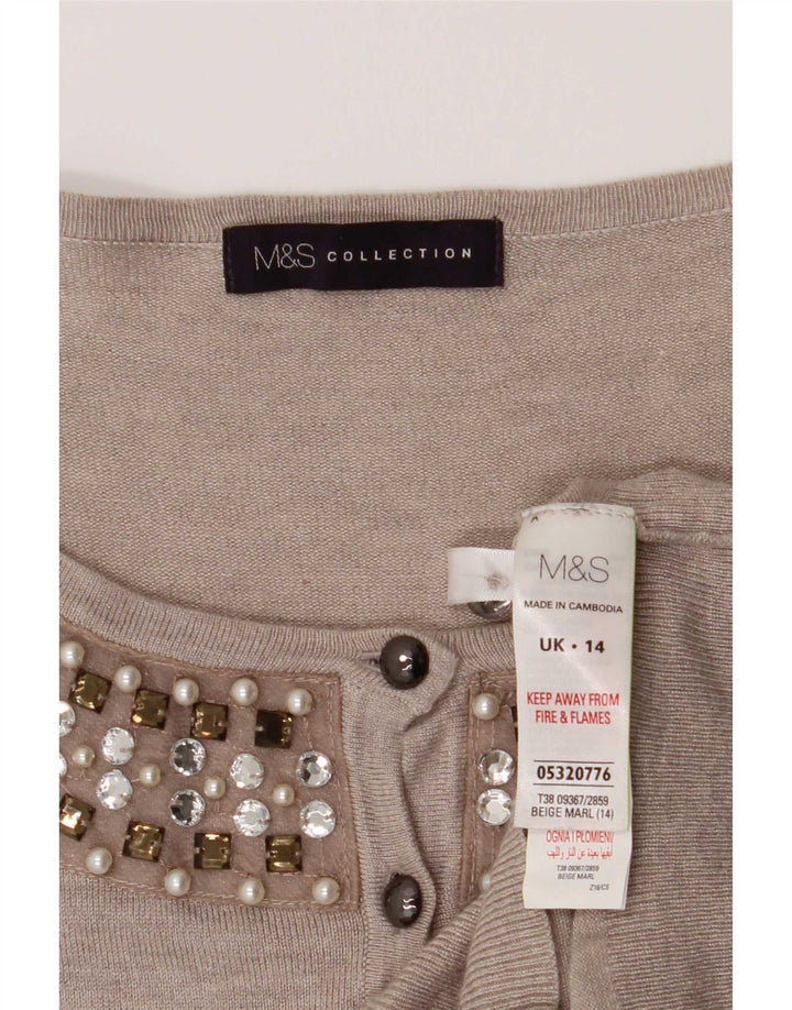 Marks & Spencer Γυναικεία ζακέτα πουλόβερ UK 14 μεσαίου γκρι βισκόζη