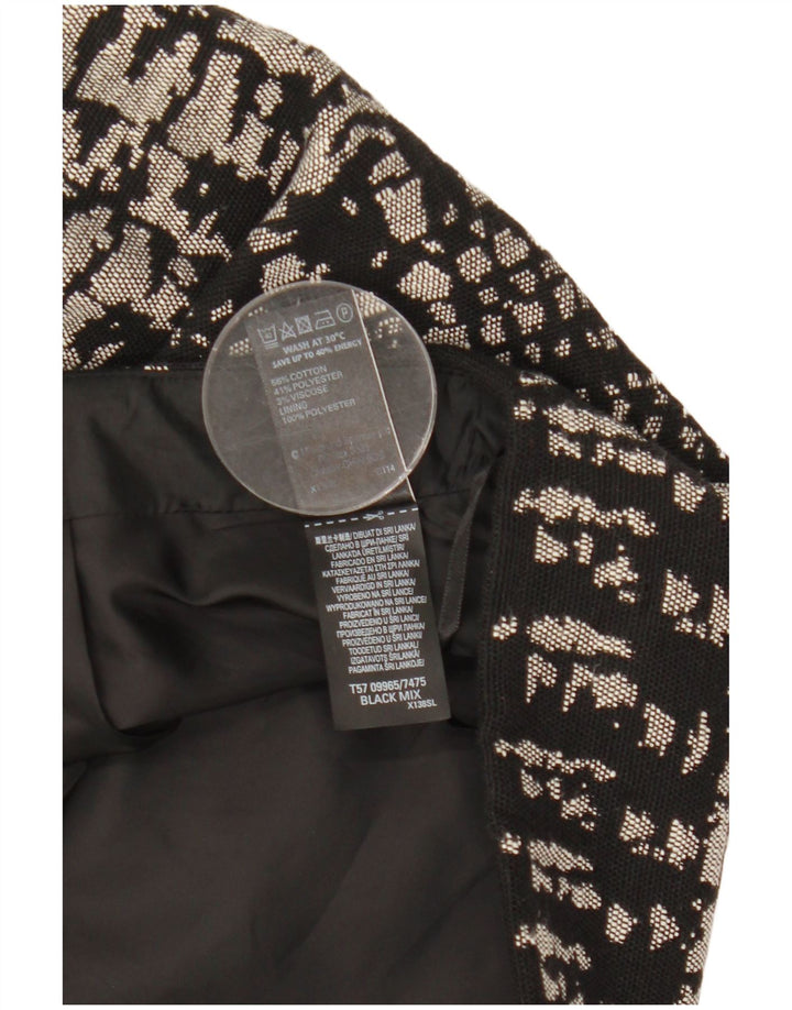 Marks & Spencer Γυναικεία Μίνι Φούστα UK 12 Medium W31 Μαύρο γεωμετρικό βαμβακερό
