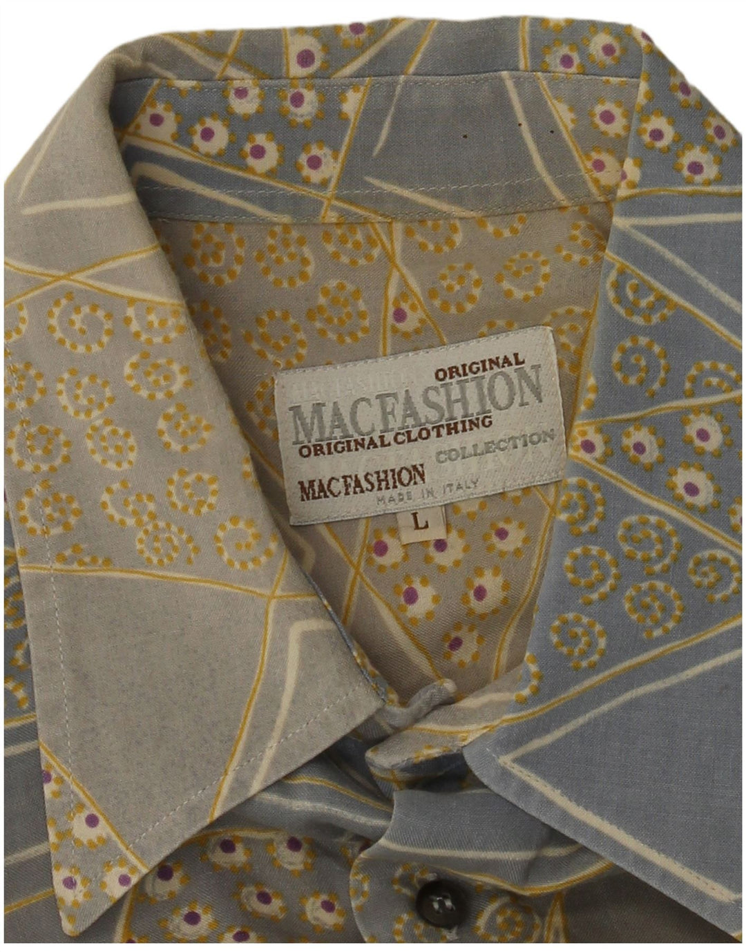 MAC FASHION Ανδρικό κοντομάνικο πουκάμισο μεγάλο μπλε γεωμετρικό