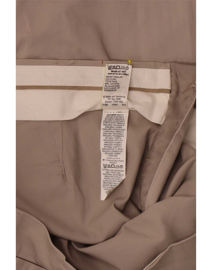 Marks & Spencer Γυναικείο Παντελόνι Capri W30 L20 Μπεζ βαμβακερό