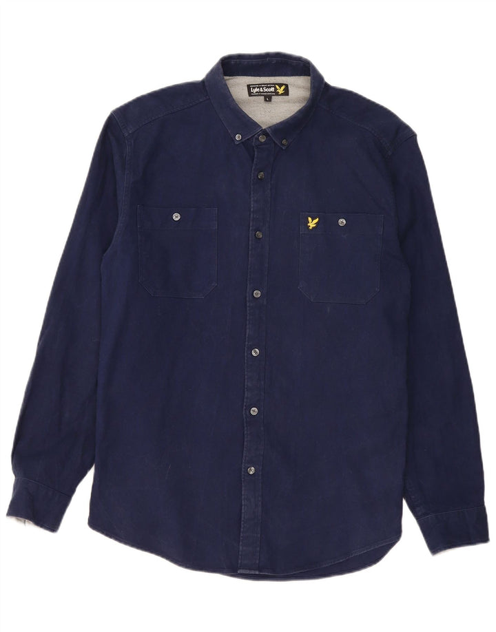 Lyle & Scott Ανδρικό Πουκάμισο Μεγάλο Μπλε Βαμβακερό