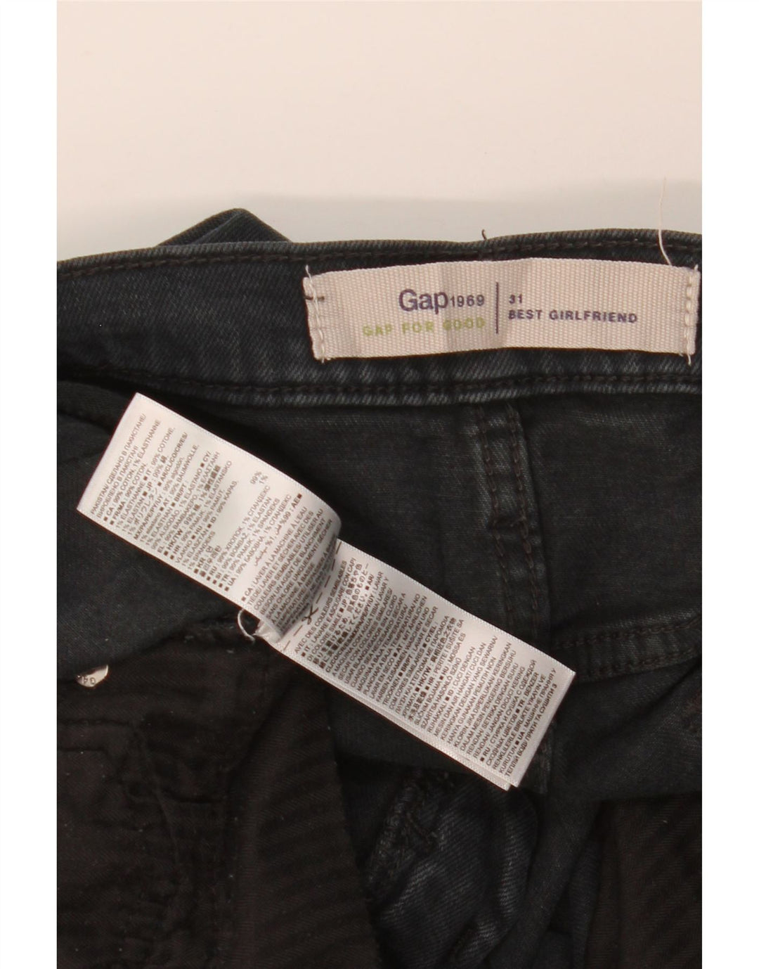 GAP Womens Girlfriend Slim Jeans W31 L27 Μαύρο βαμβακερό