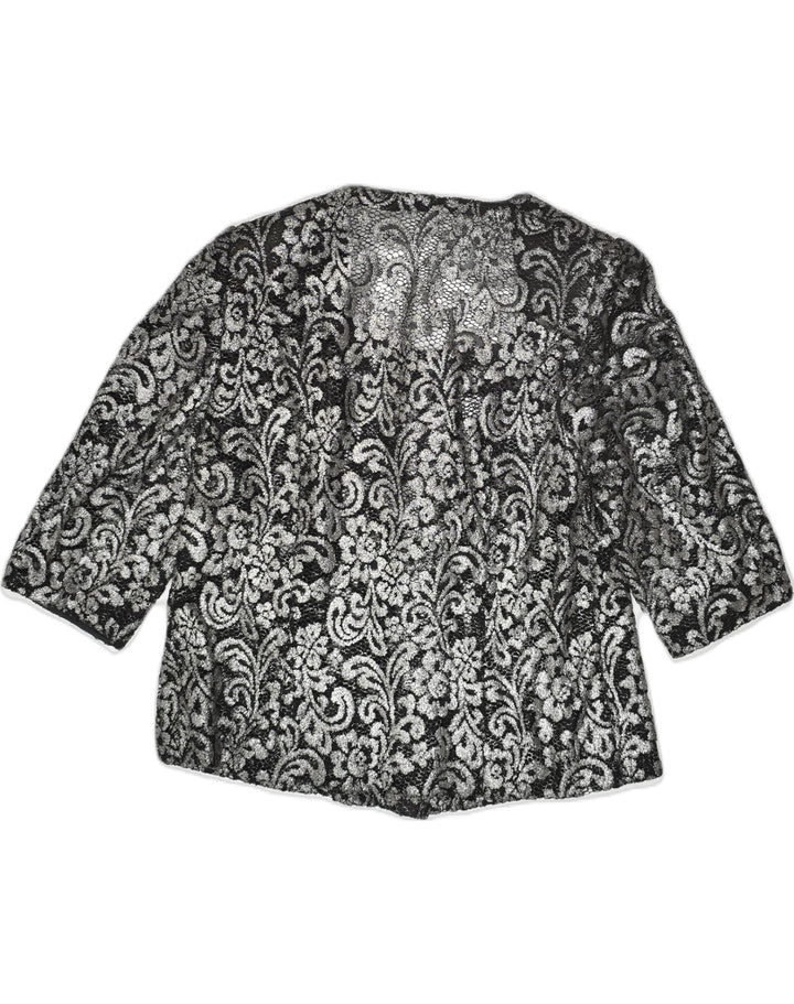 VINTAGE Womens 1 Button See throught Blazer Jacket UK 18 XL Grey Floral | Vintage Vintage | Thrift | Second-Hand Vintage | Used Clothing | Messina Hembry 
