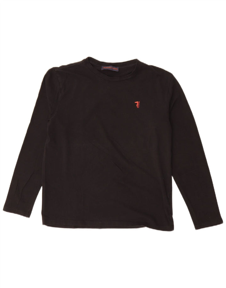 Trussardi Jeans Γυναικείο μακρυμάνικο τοπ UK 14 μεσαίο μαύρο βαμβακερό