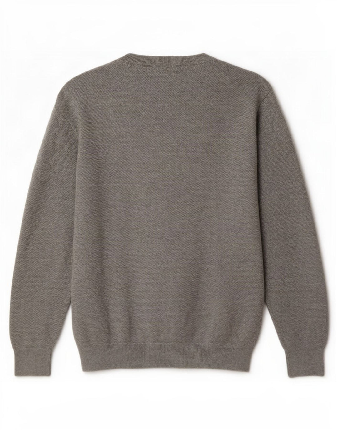 Massimo Dutti Ανδρικό πουλόβερ με λαιμόκοψη, μεγάλο γκρι βαμβακερό