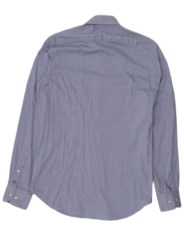 TOMMY HILFIGER Ανδρικό πουκάμισο προσαρμοσμένο σε μέγεθος 37 14 1/2 Small μπλε βαμβακερό