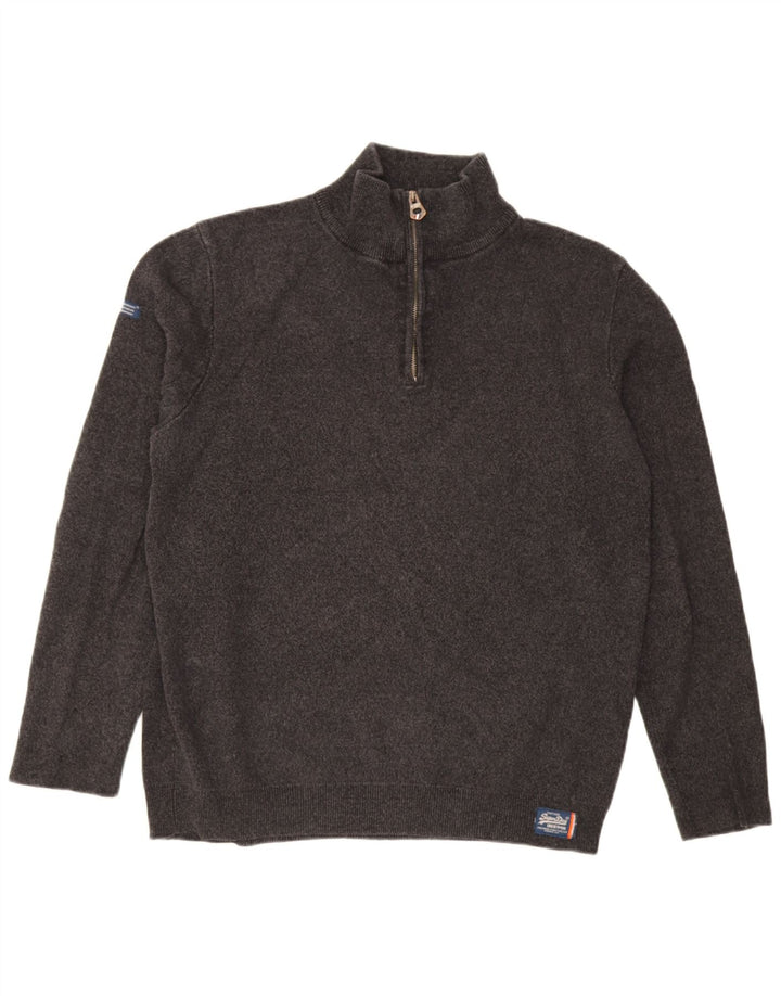 Ανδρικό πουλόβερ με φερμουάρ Superdry 2XL Γκρι βαμβακερό