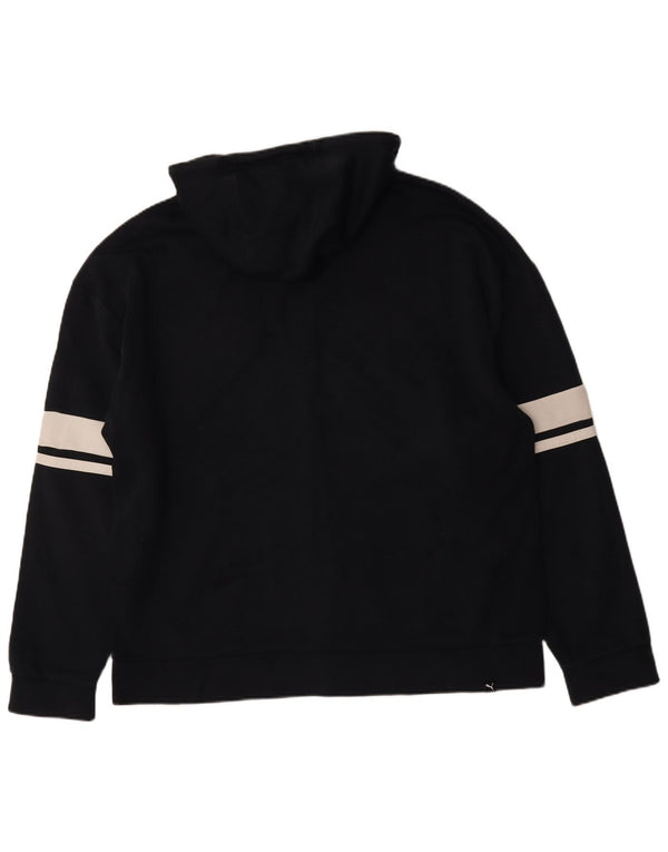 Puma Mens Graphic Zip Hoodie Sweater 2XL Black Colourblock Cotton