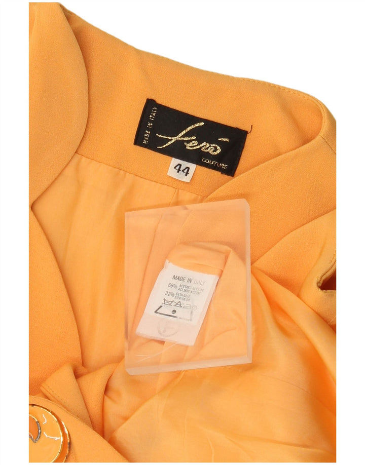 Vintage Γυναικείο Μπουφάν Blazer 1 Κουμπιού IT 44 Medium Orange Acetate