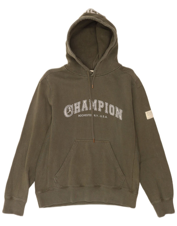 Ανδρικά γραφικά κουκούλα Champion Small Green Cotton Sports