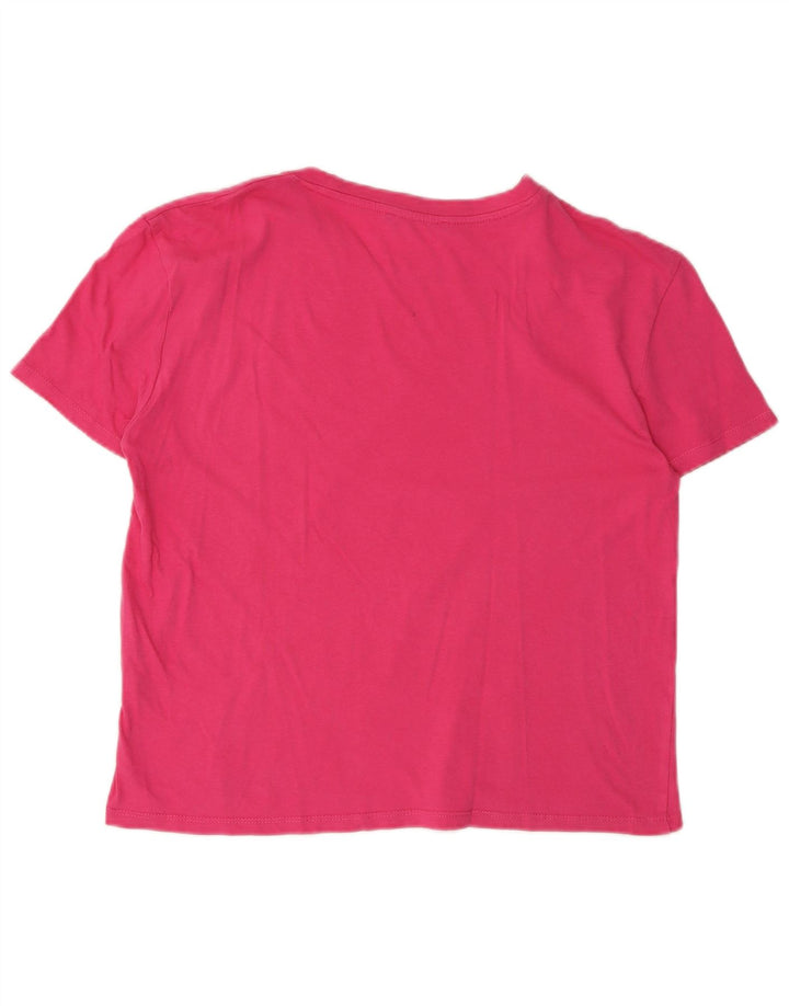 Zara Γυναικείο T-Shirt Top UK 14 Medium Pink Βαμβακερό