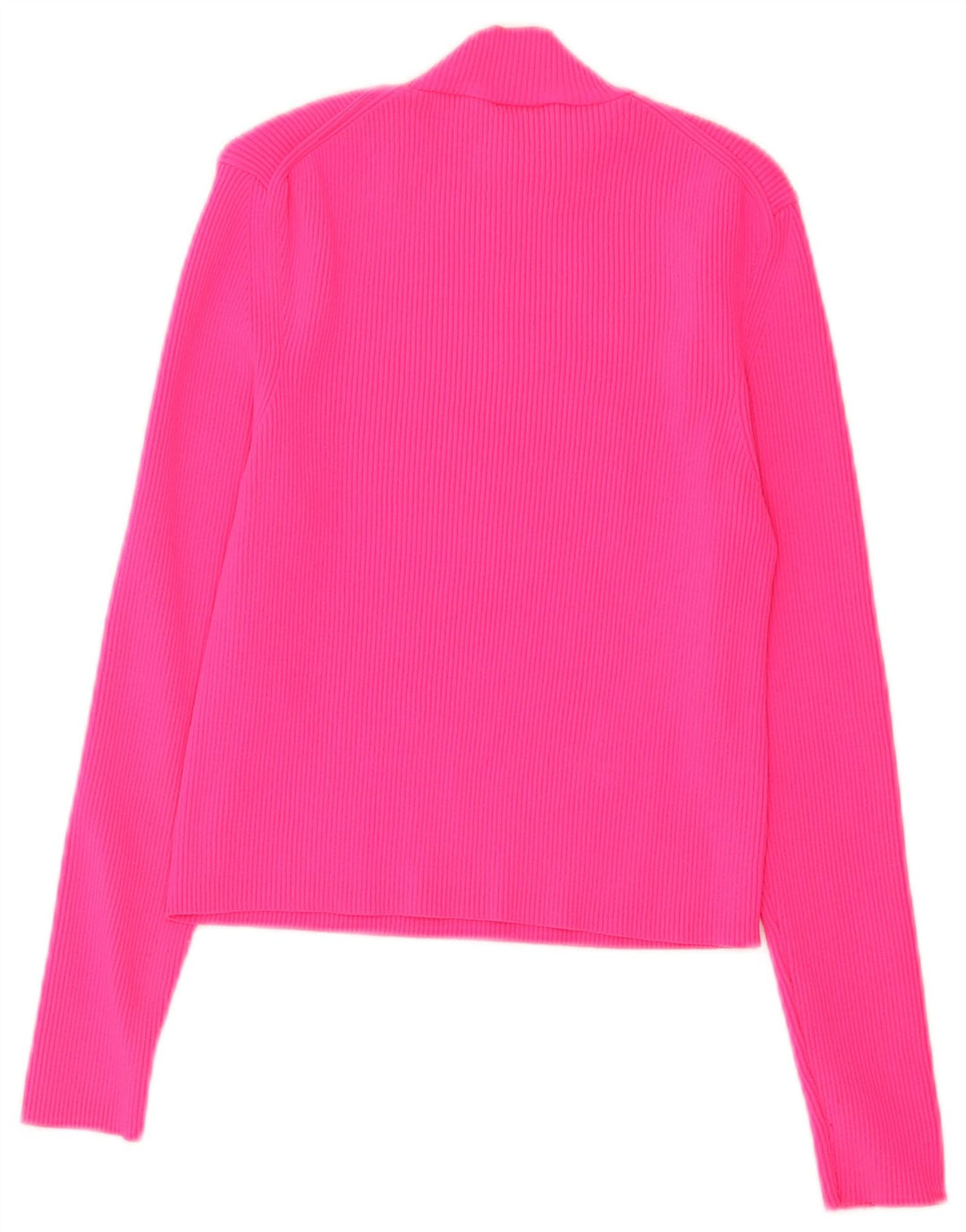 Zara Γυναικείο Crop Top Μακρυμάνικο UK 14 Large Pink Polyamide