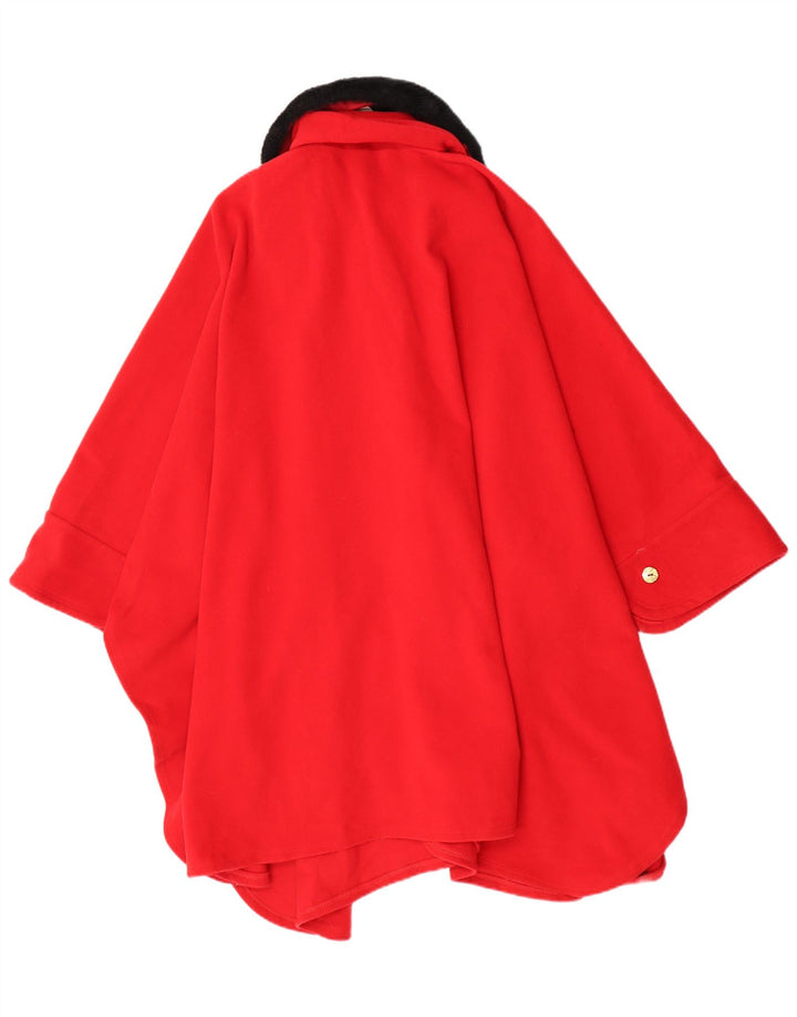 Vintage Γυναικείο Παλτό Poncho One Size Κόκκινο