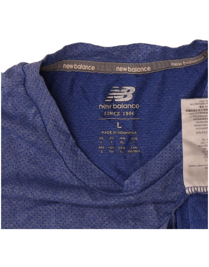 Ανδρικό T-Shirt New Balance Top Large Blue Polyester