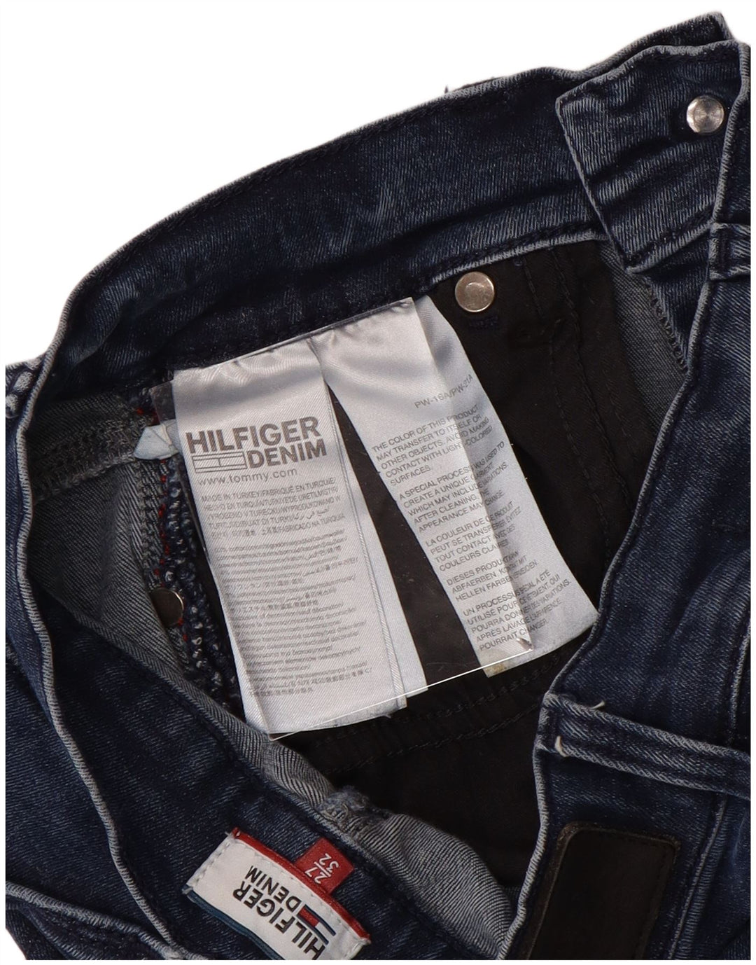 TOMMY HILFIGER Γυναικεία ψηλόμεσα στενά τζιν W27 L30 Μπλε βαμβακερό