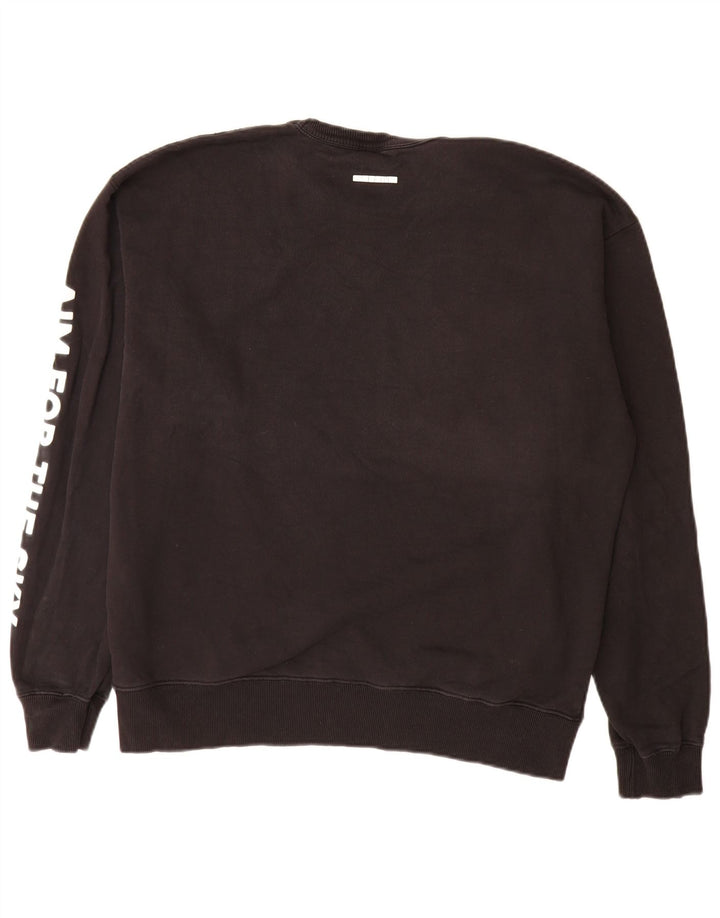 Ανδρικό γραφικό φούτερ Zara Jumper μεγάλο μαύρο βαμβακερό