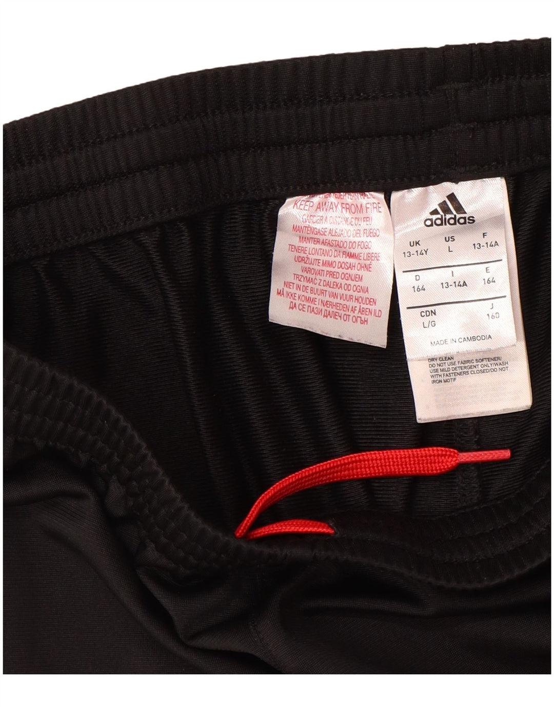 ADIDAS Boys Tracksuit Trousers Joggers 13-14 Years  Black Polyester