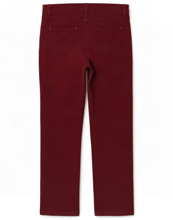 Marks & Spencer Womens Casual Trousers UK 16 Large W34 L28 Burgundy