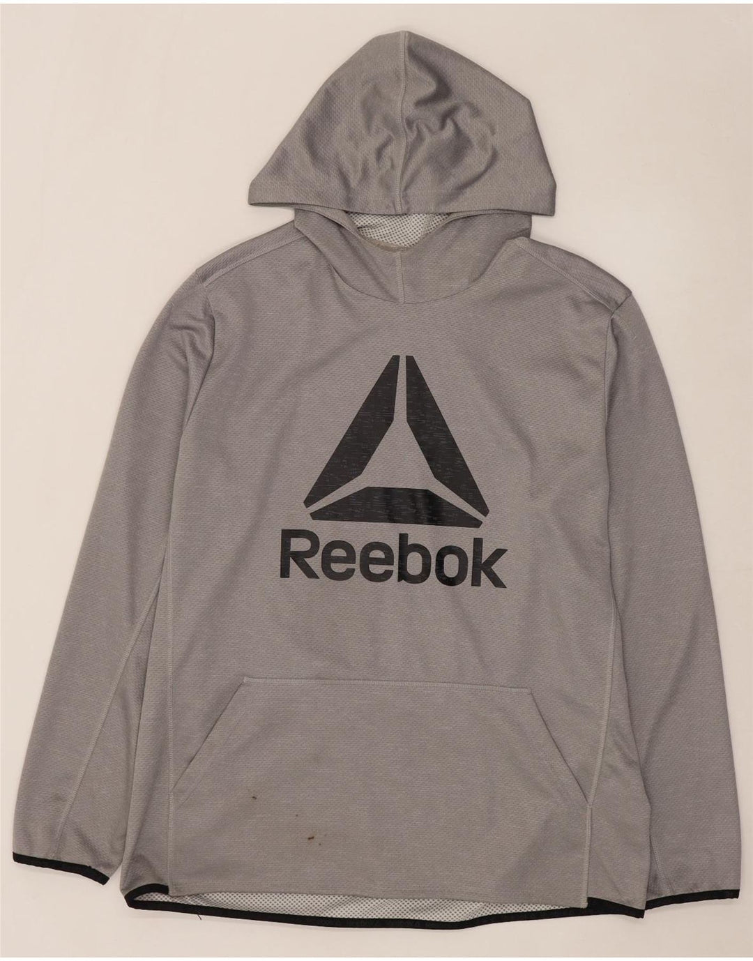 Γκρι πολυεστέρας REEBOK Ανδρικό γραφικό κουκούλα XL