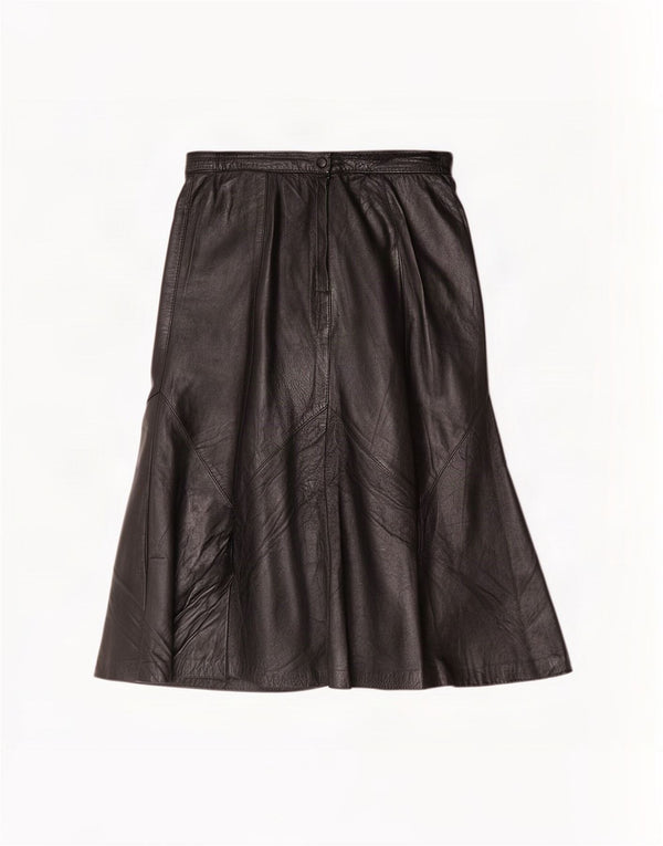 Vintage Γυναικεία Ψηλόμεση Δερμάτινη Φούστα IT 48 XL W30 Μαύρη