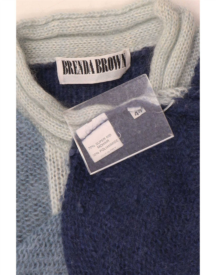Vintage γυναικείο πουλόβερ με λαιμόκοψη IT 44 Medium Navy Blue