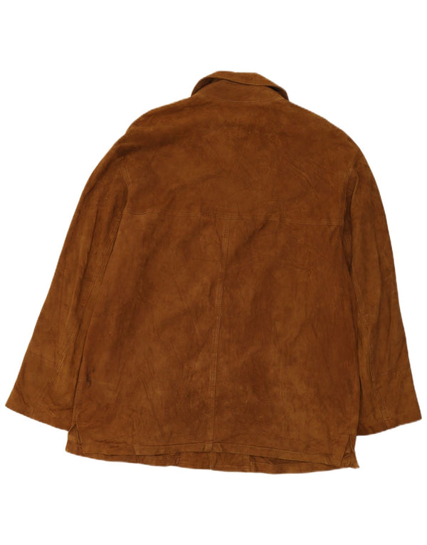Vintage Mens Suede Jacket IT 52 Large Brown