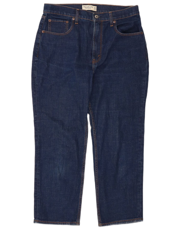 Γυναικεία Cropped Jeans Abercrombie & Fitch US 10 Large W30 L24 Navy Blue